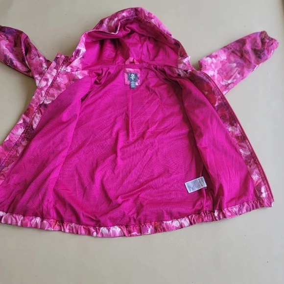 Gap Fit Long Sleeve Jacket Girl's Pink Purple Floral Windbreaker Rain L 10-11 Y - Picture 6 of 11
